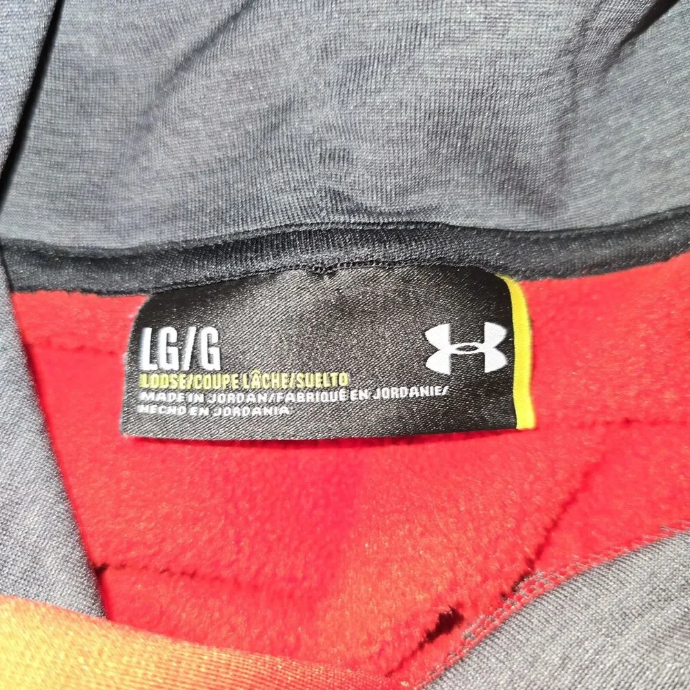Under Armour Hoodie Loose Fit Long Sleeve Pullover Red Size Large